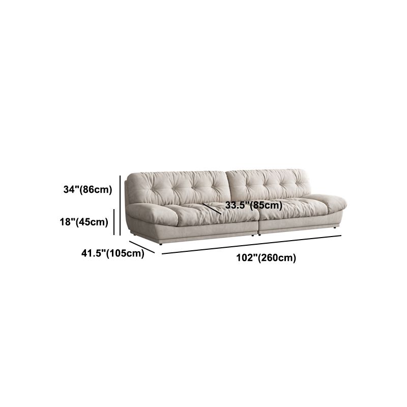 Faux Leather/ Suede Contemporary Tufted Split-Back Settee Sofa