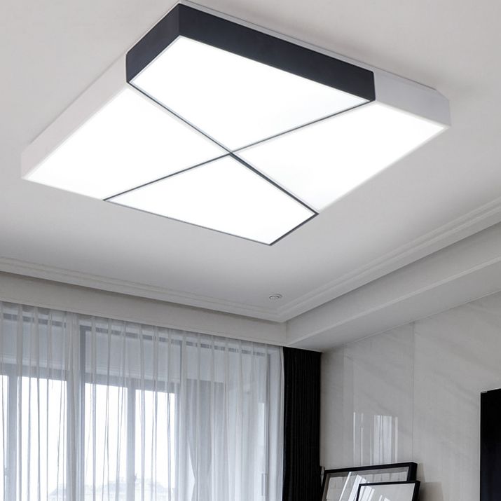 Luminaires encastrés géométriques en acrylique, Style moderne, lumière Led blanche et noire