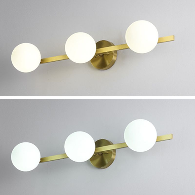 Industrial Golden Light Glass Globe Shaded Bath Vanity Lighting for Bathroom