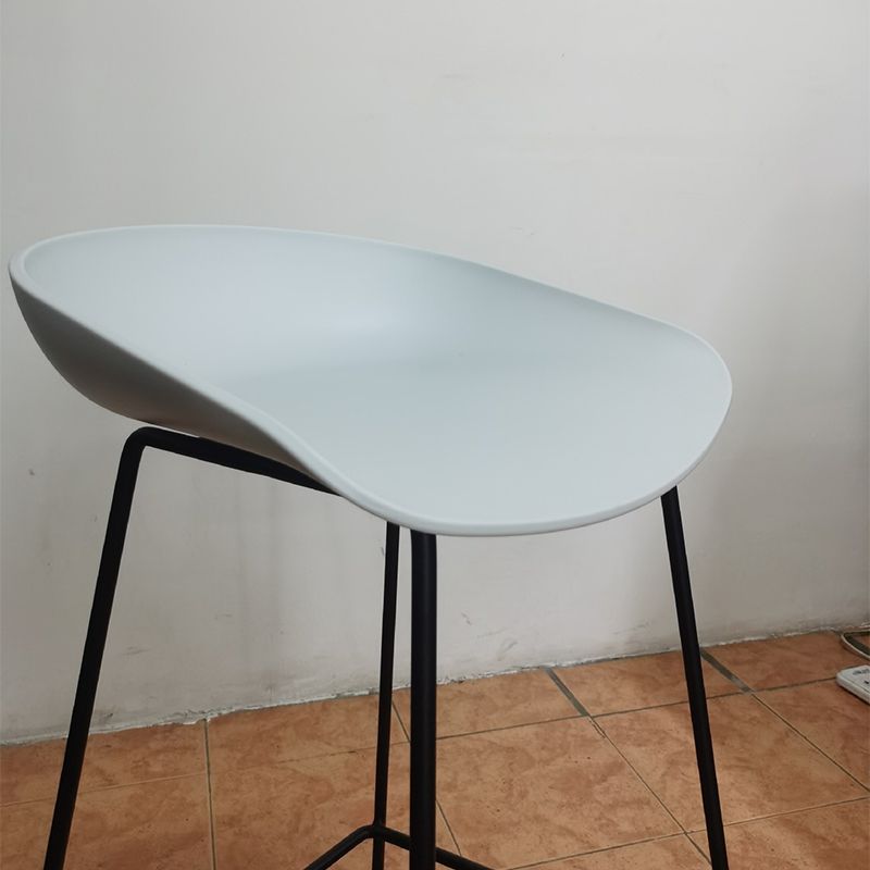 Contemporary Steel Base Bar Stool Armless Counter Stool for Living Room