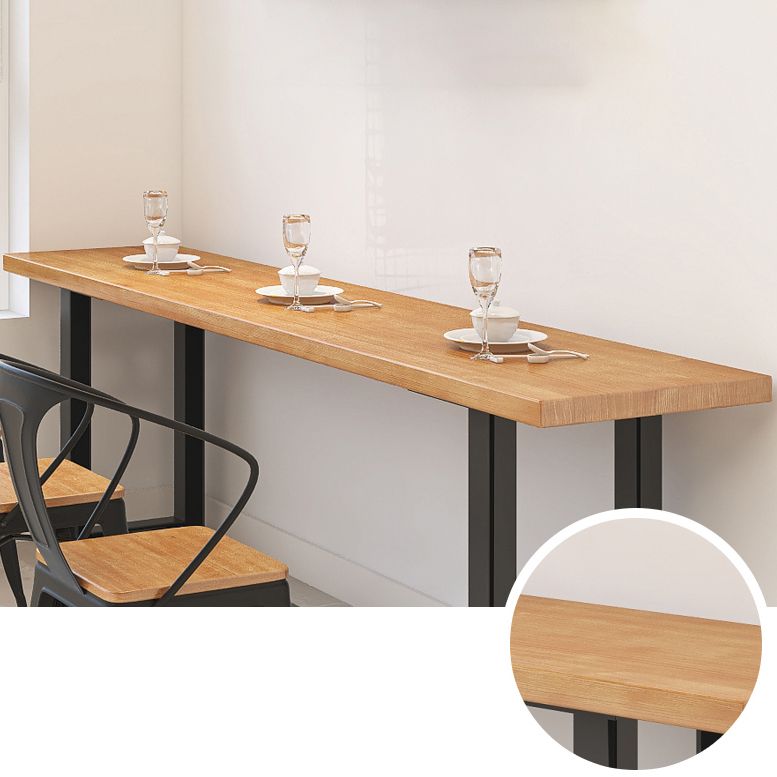Industrial Trestle Base Dining Table Metal and Wood Dining Table