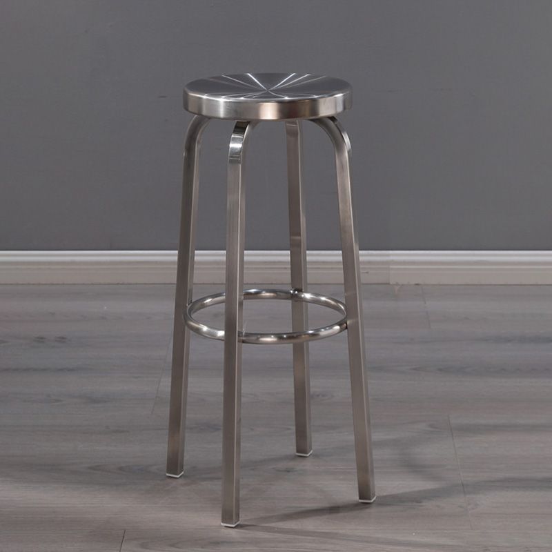 Industrial Stainless Steel Bar Stool Armless Counter Height Stools