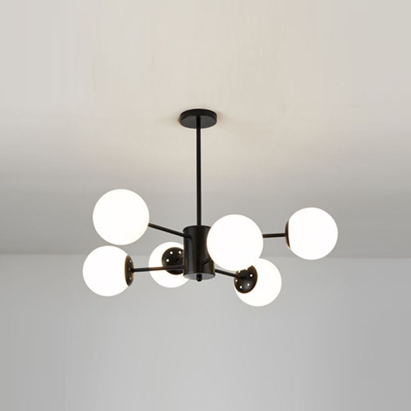 Sitting Room White Glass Chandelier Lighting Fixture Modern Chandelier Pendant Light