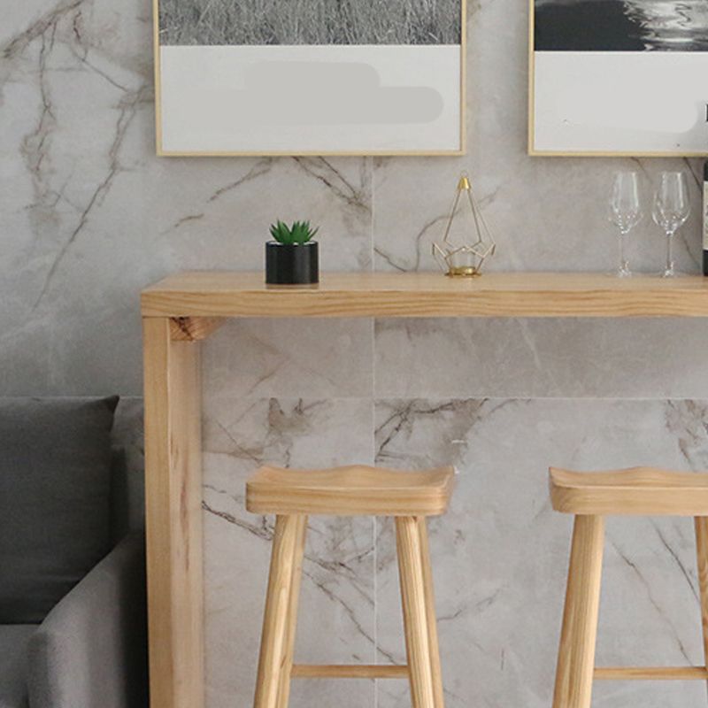 Modern Bar Table Set 1/2/3 Pieces Wooden Bar Table with High Wood Stools