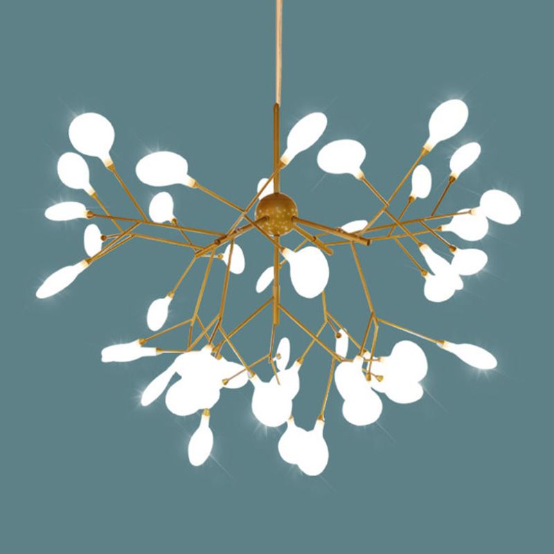 Glowworm Suspended Lighting Fixture Multi-Head Hanging Pendant Lights for Living Room