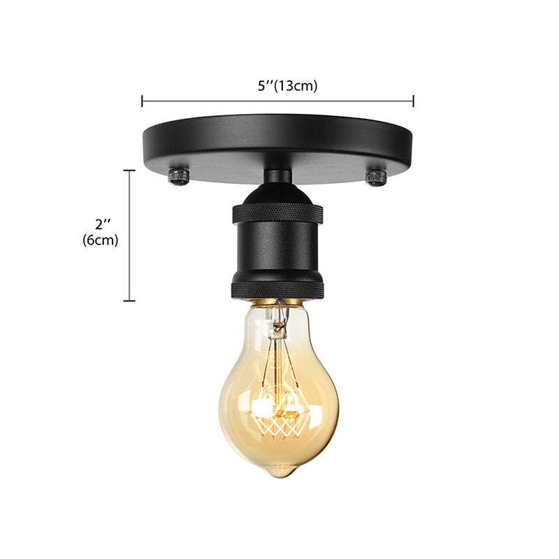 Schwarz/Messing Finish Expose Lampendecke Beleuchtung Retro Industrial Metal 1 Light Balkon Halbflush Mount Light