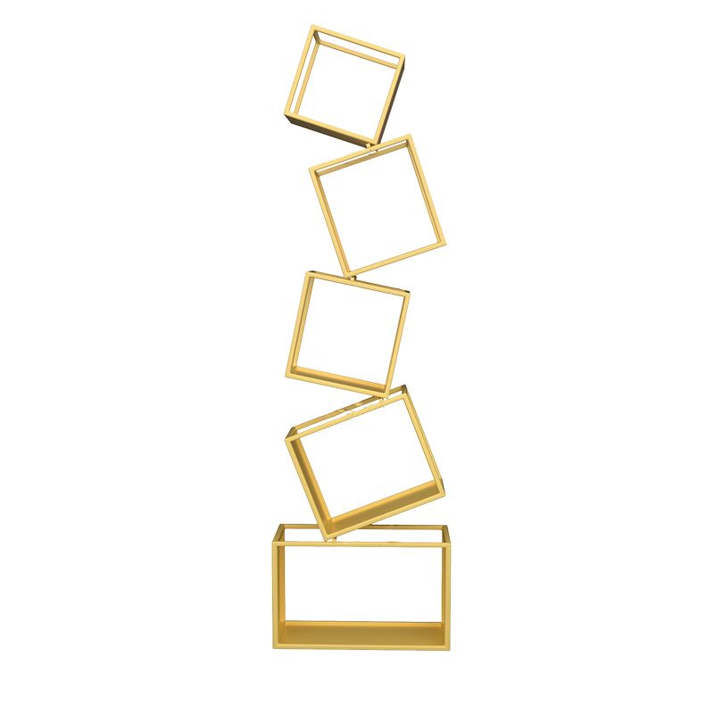 Standard Metal Bookcase Contemporary Open Back Bookshelf with Shelves