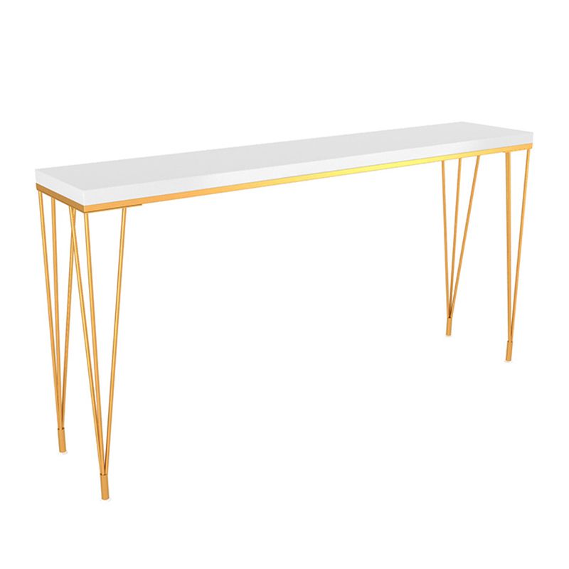 Modern White Wooden Bar Table Rectangle Dining Table with 4 Legs