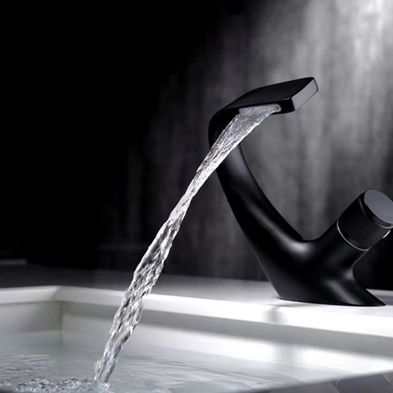 Contemporary Bathroom Faucet Deck Mounted Copper One Handle Fixed Roman Tub Faucet Set