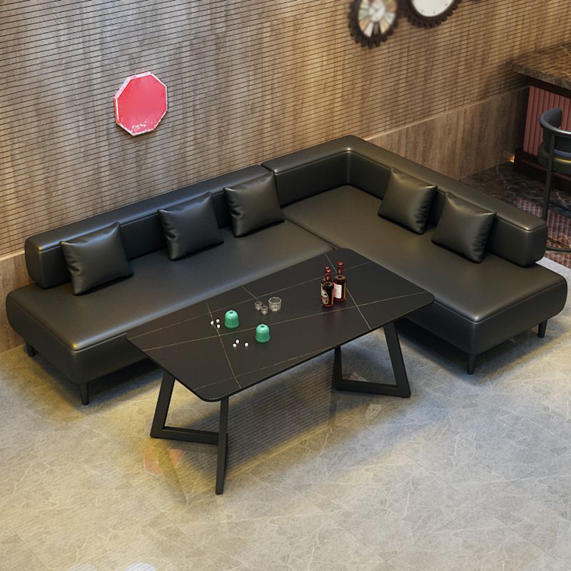 Industrial Sintered Stone Dinner Room Kitchen Table Black Table with Black Frame for Dining Room