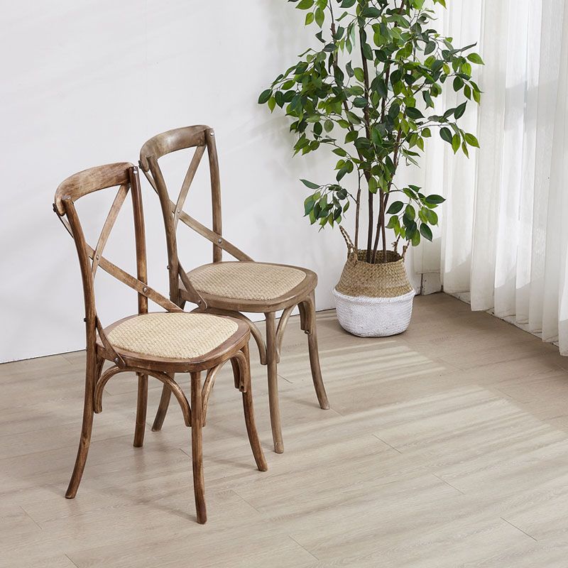 Traditional Wood Kitchen Dining Room Chair Cross Back Side Chair