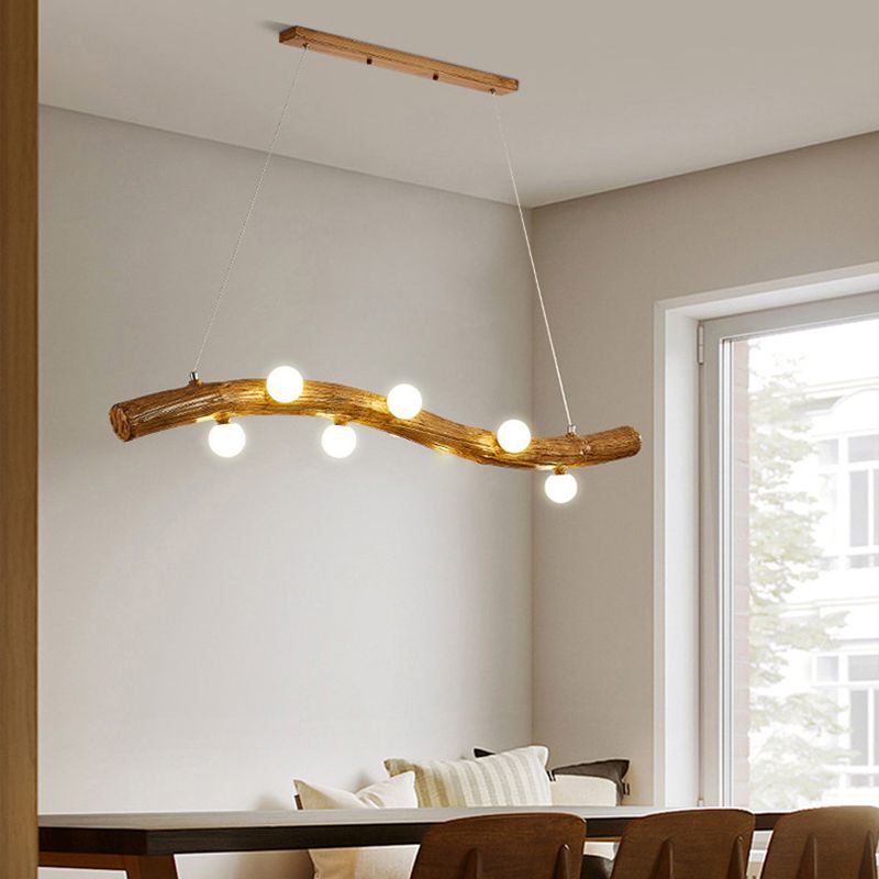 Modern Style Hanging Island Light Glass Hanging Lighting Fixture for Dining Room
