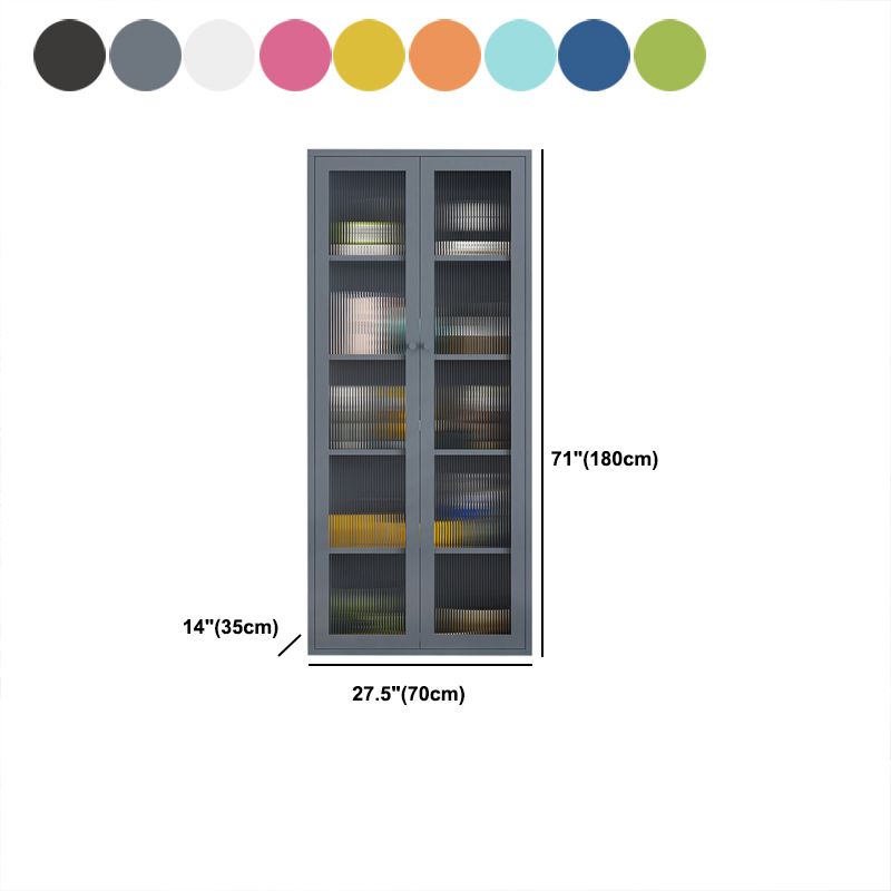 Modern Metal Bookcase Standard Closed Back Shelf with Rectangular Shelves