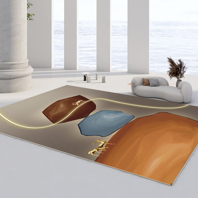 Modern Area Tapijt Leisure Binnen Truug Polyester Stain Resistant Area Teken voor woonkamer