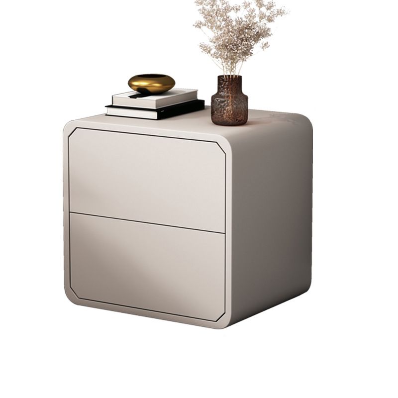 2-Drawer Solid Wood Nightstand 18.5"Tall Nightstand in Black / White / Grey