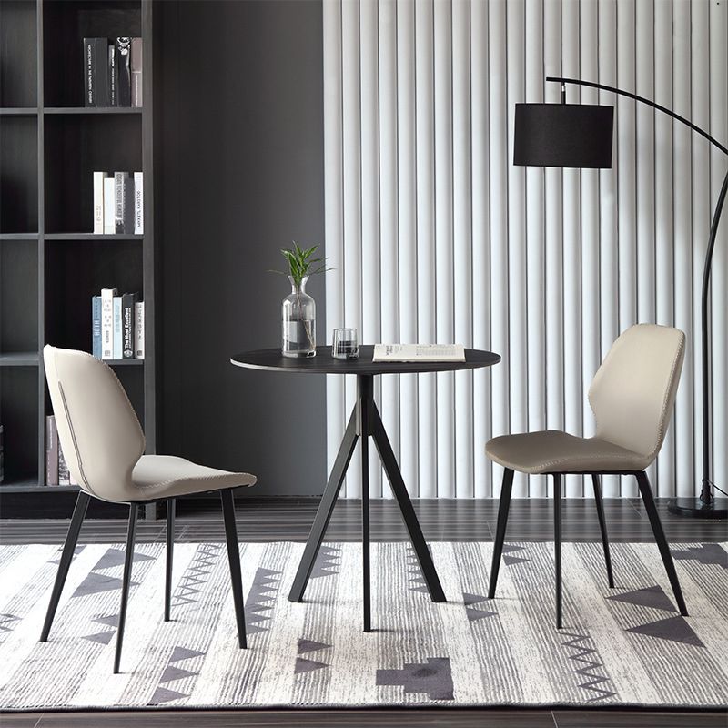 Moderne stijl eettafel van gesinterd steen, ronde eettafel met voetstuk