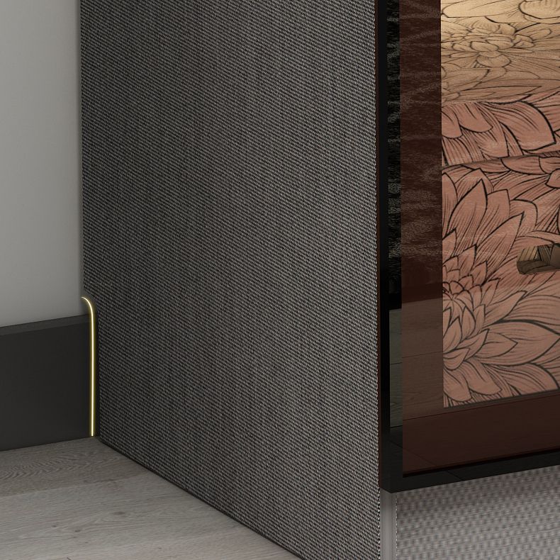 Modern Glass Hinged Doors Wardrobe Armoire Wood Frame Wardrobe with Shelves without Light