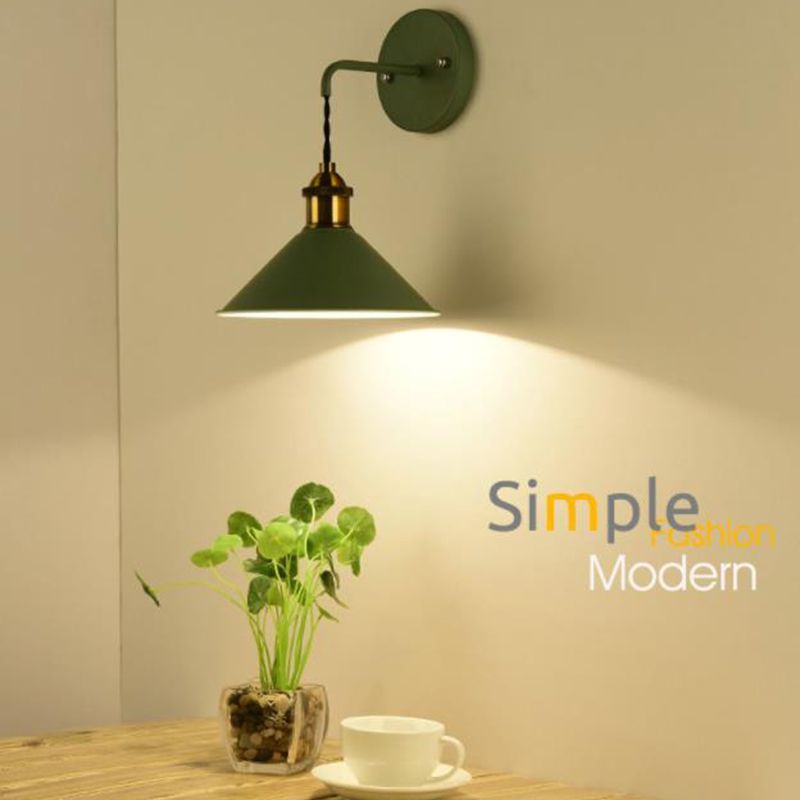Macaron Cone Wall Sconce Lights Metallic Wall Sconce Lighting for Living Room