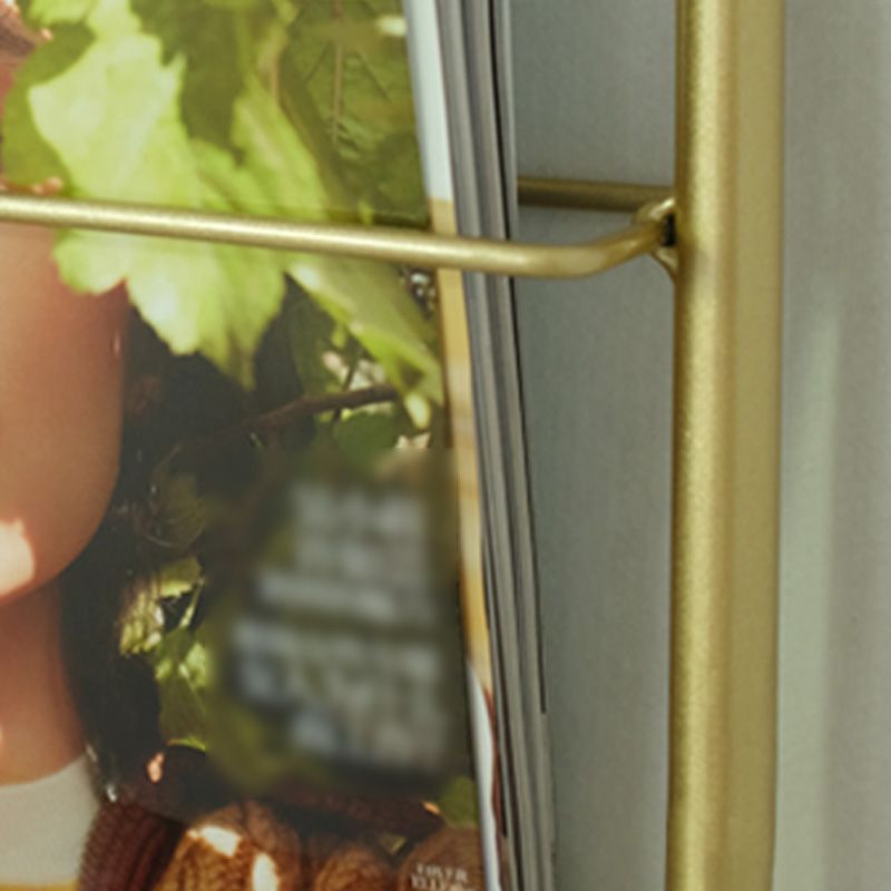 Metal Floating Bookcase Gold Color Wall Mounted Shelf for Home Office