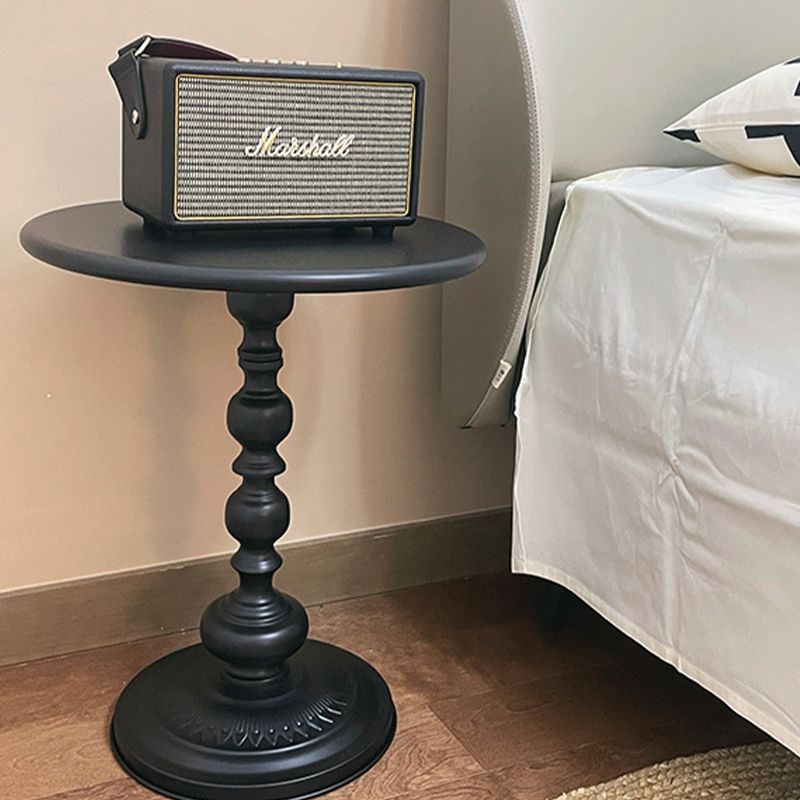 Side Table Metal Pedestal Table Round Mid-Century Living Room