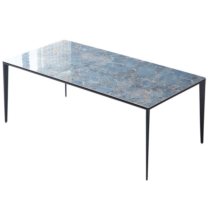 Einfacher Stil gesinterte Stein Tabelle 4 Beine Luftfahrt Aluminium Basis Rechtecktisch für Zuhause