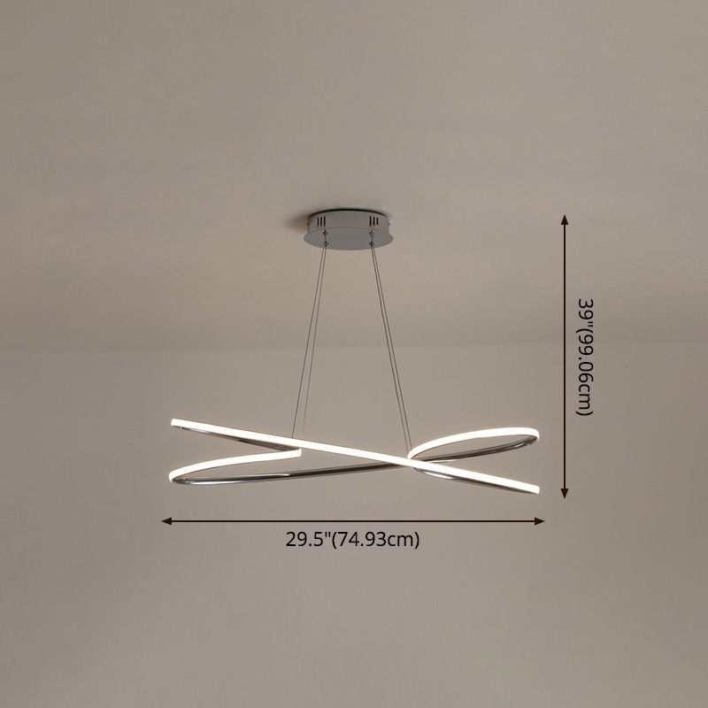 Simplicity Line LED Chandelier Light Aluminum Modern Style Bedroom Hanging Light