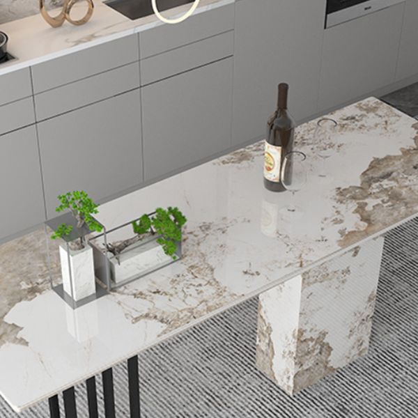 Double Pedestal Kitchen Counter Height Table Contemporary Rectangle Pub Table