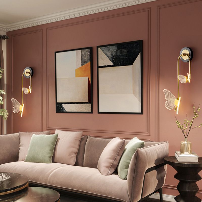 Nordic Style Iron Wall Light Butterflies Shape Wall Lamp for Children's Room