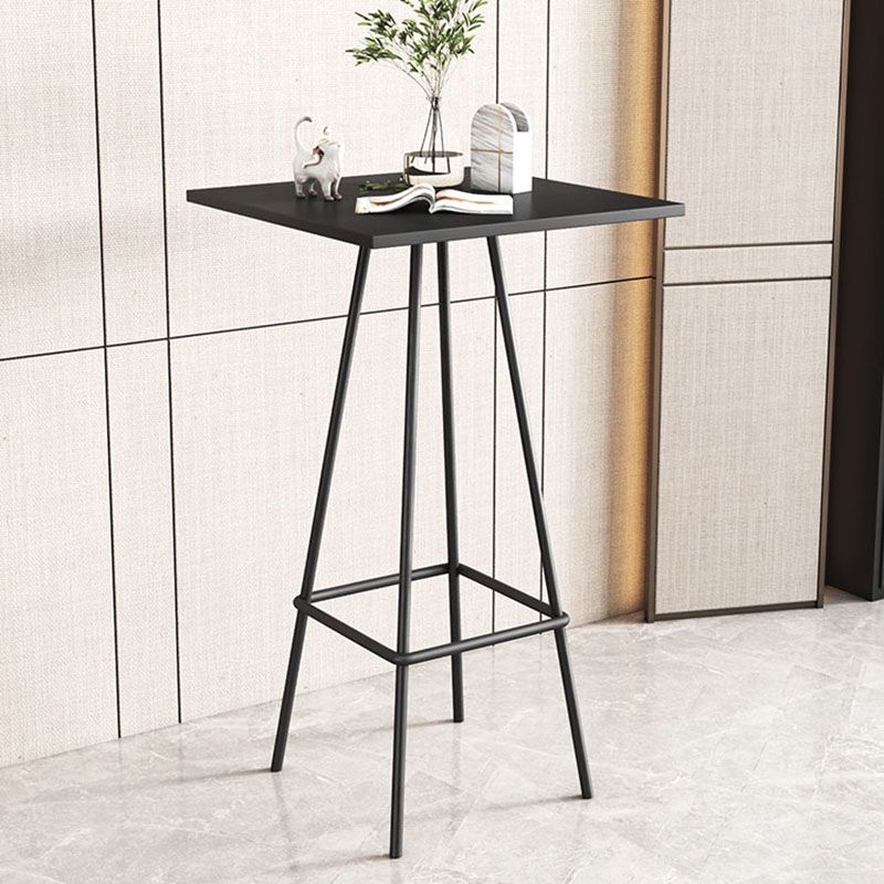 Industrial Style Iron Bar Table Square Top Indoor 4 Legs Bistro Table - 23"W x 41"H