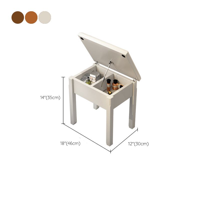 Traditional Style 17.71" Wide Solid Wood Vanity Makeup Table with Drawers