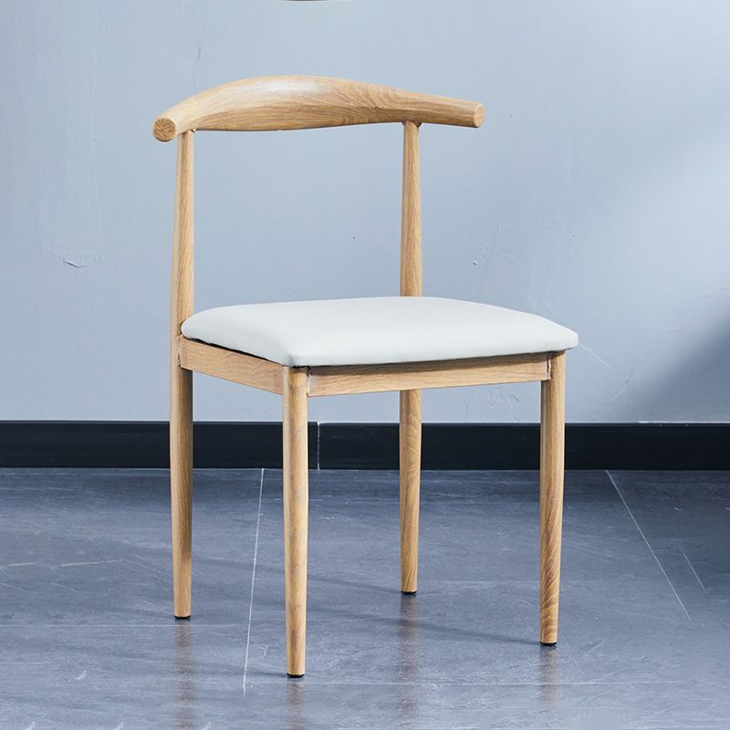 PU Leather Dining Chairs Industrial Open Back Dining Side Chair