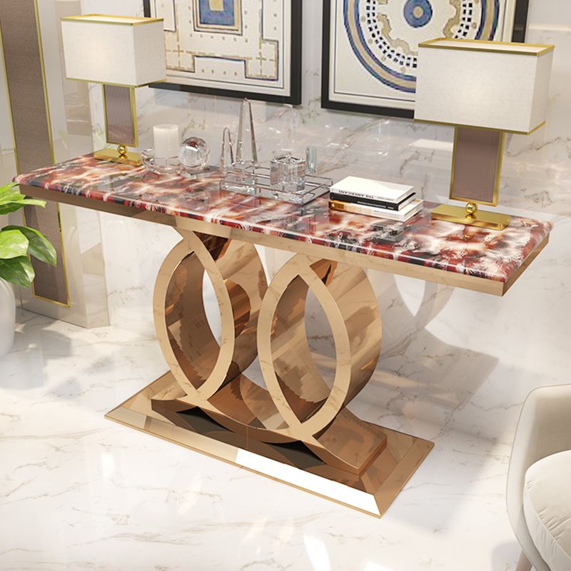Glam Marble Console Table Rectangle 16" W Accent Table for Hall