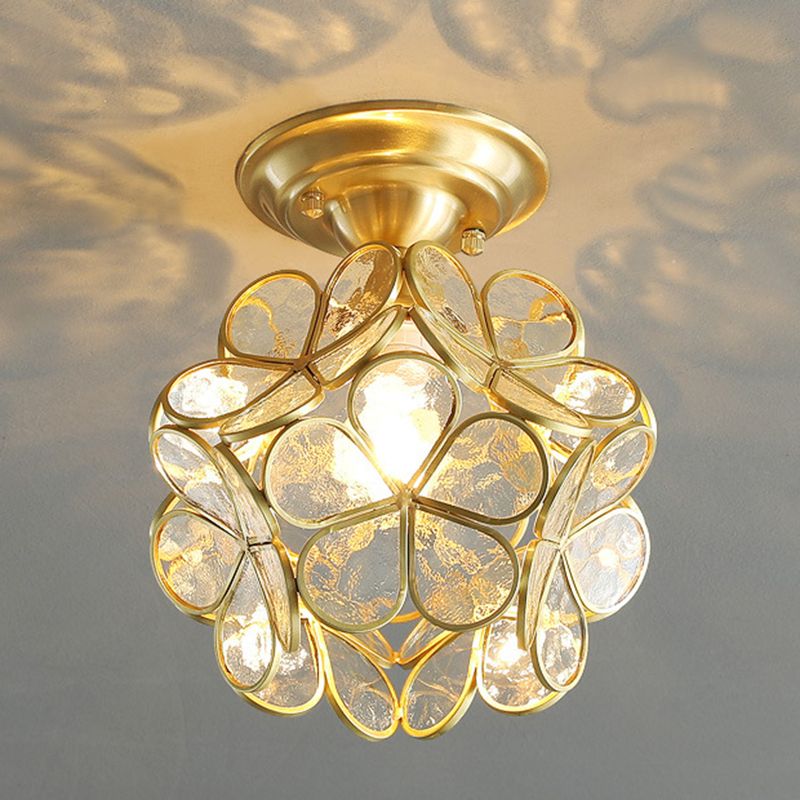 Ceiling Mounted Fixture Minimalist Style Shaded Glass Close to Ceiling Lighting Fixture