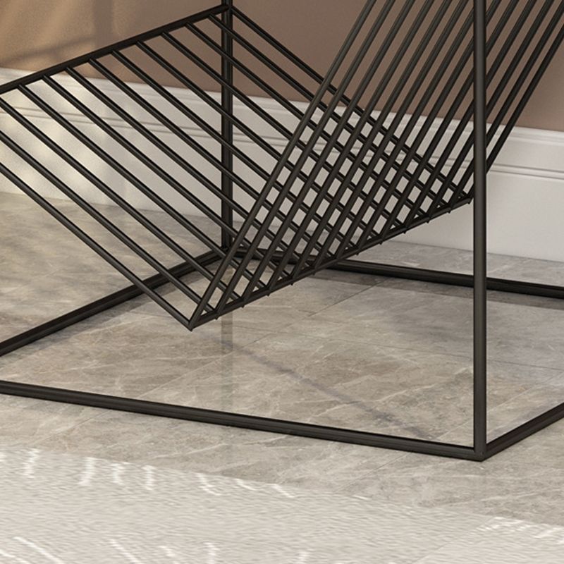 Metal Square Top Side Table 19.68" Tall Frame Base End Table with Magazine Holder