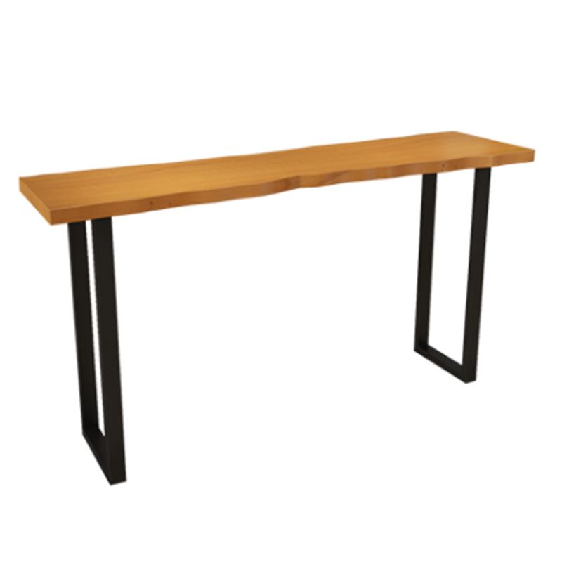 Rectangle Pine Wood Top Bar Table Industrial Bar Table with Double Pedestal
