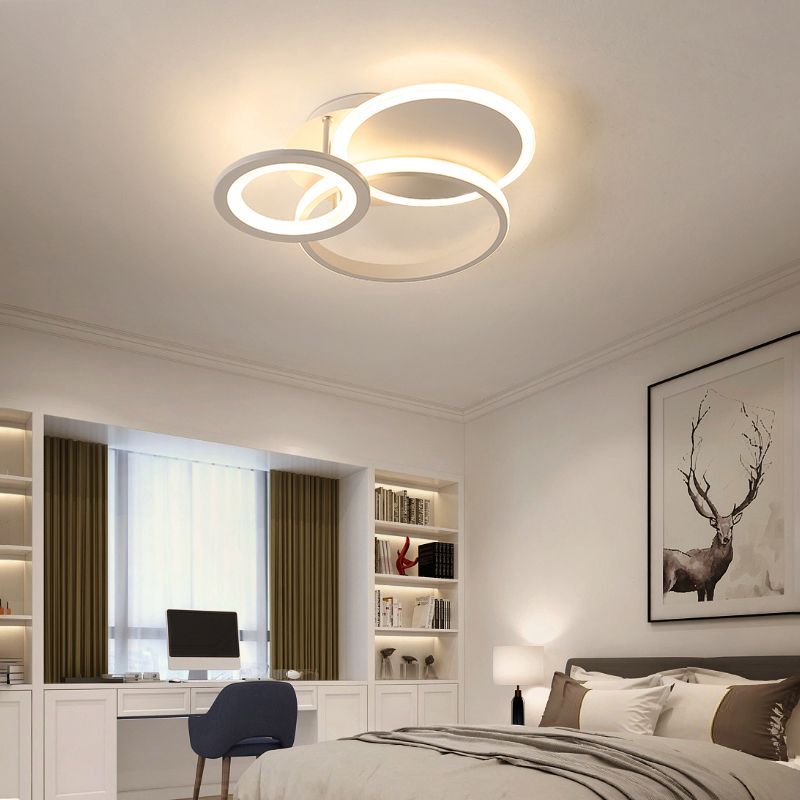 Halo White Hanne en forme de monture à chasse d'eau à LED minimaliste LED LEPLIQUE DE PLADE POUR CHAMBRE