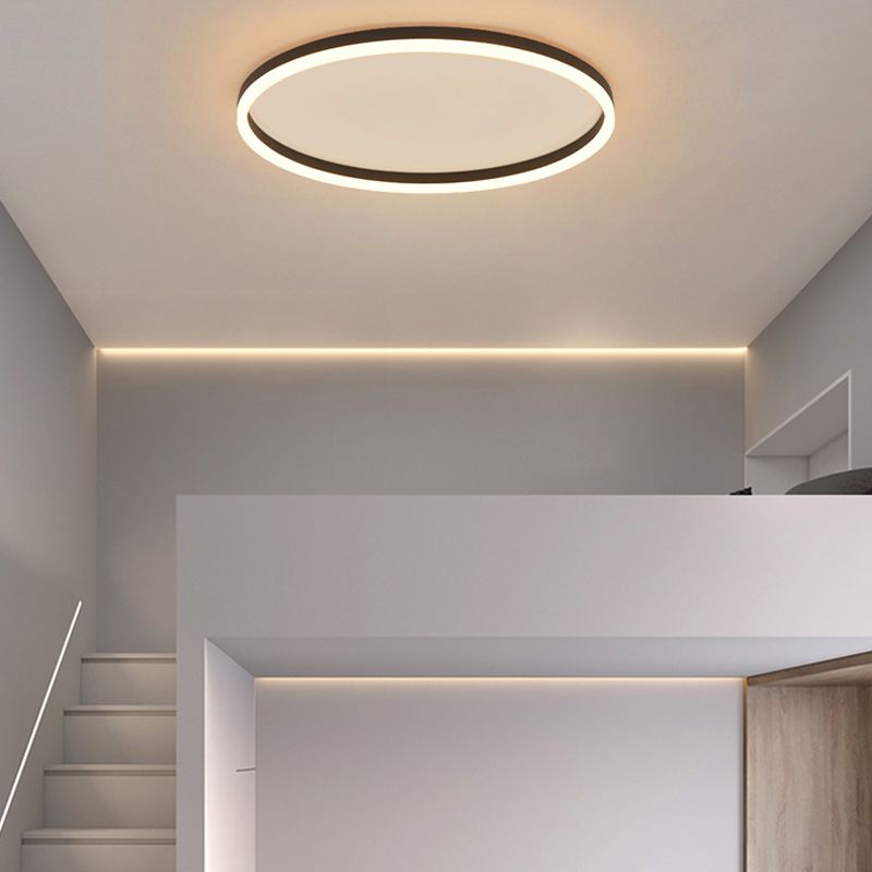 Luminaires de plafond encastrés de simplicité noire de lumière montée par plafond de LED pour le salon