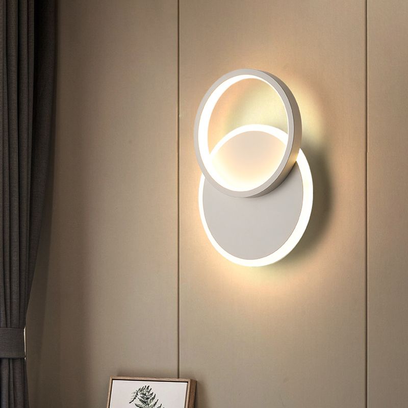 Geometric Wall Lighting Contemporary Metal Wall Sconce in White