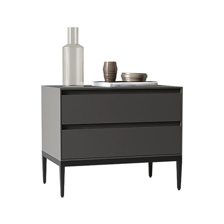 20" Tall 2 - Drawer Nightstand with Metal Legs Glam Night Table