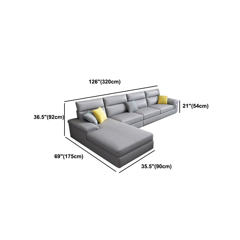 Slipcovered Sectional Pillow Top Arm Sofa & Chaise with 4 Seaters