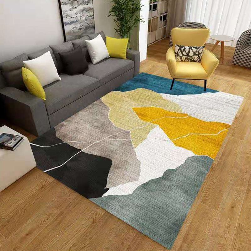 Gold Feather Carpet Polyester Simplicity Carpet Stain Resistant Carpet for Home Decor