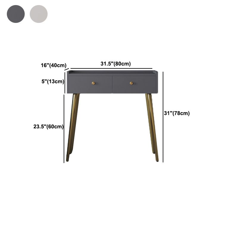 Rectangular Top Vanity Makeup Table - 30.7" Tall Vanity White/Grey Makeup Table