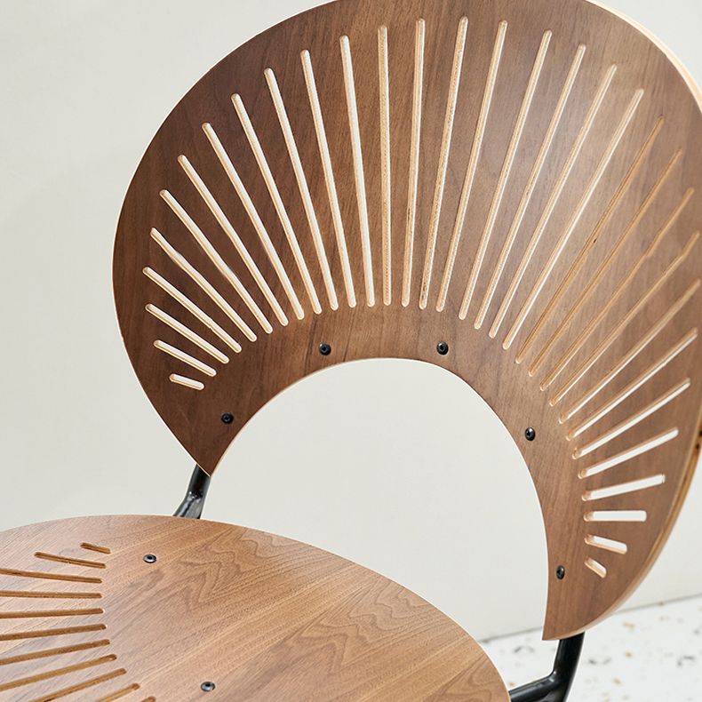 Industrial Full Back Counter Stool Armless Stackable Bar Chair with Metal Legs