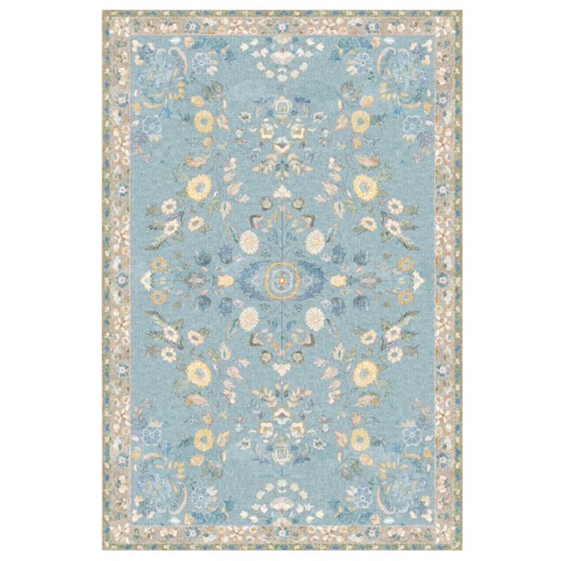 Einfache helle Farbe Absagter Teppich Polyester Ethnisches Blumenmuster Fläche Teppich nicht rutschfest