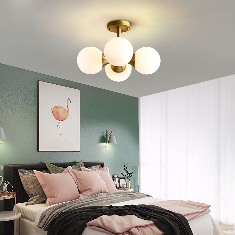 Nordic Style Golden Ceiling Lamp Ball Shape Ceiling Light for Living Room