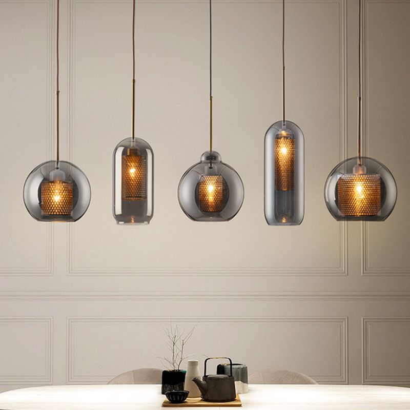 1-Licht-Glas-HABE-Beleuchtungsbehandlung Minimalismus Anhänger Lichtkit für Esszimmer