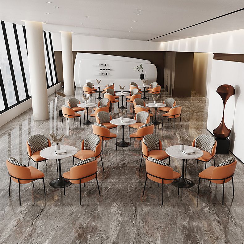 Glam Style Sintered Stone Dining Set Round 1/2/5 Pieces Dining Set