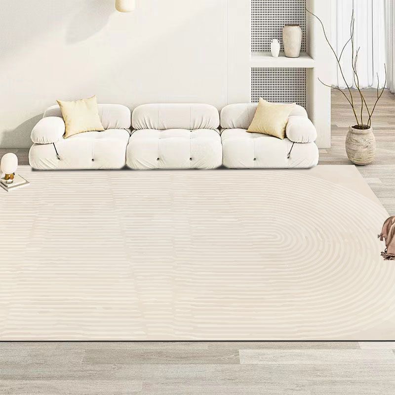 Simple Striped Rug Polyester Green Rug Tear Resistant Rug for Living Room