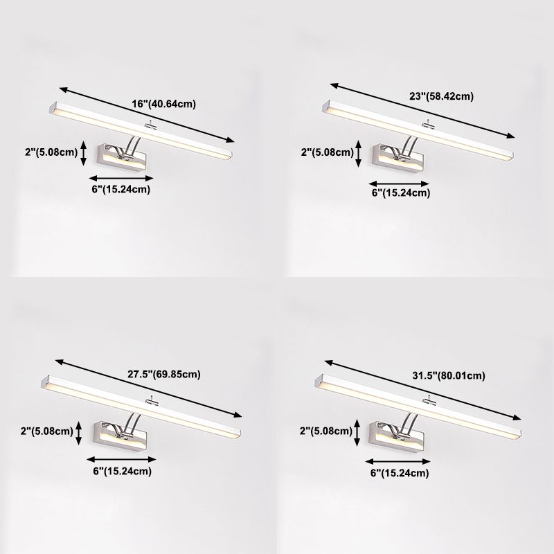 Contemporary Vanity Light Simple Linear Mirror Lighting Fixtures for Bathroom