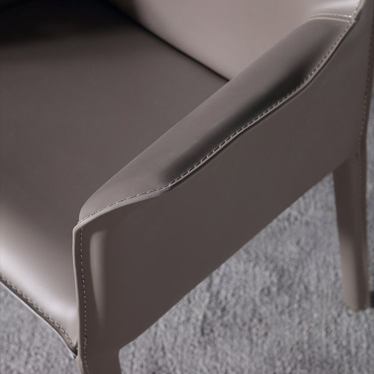 Hedendaagse vaste achterste dinerenstoelen Lederen eetkamerstoelen voor keuken (set van 2)